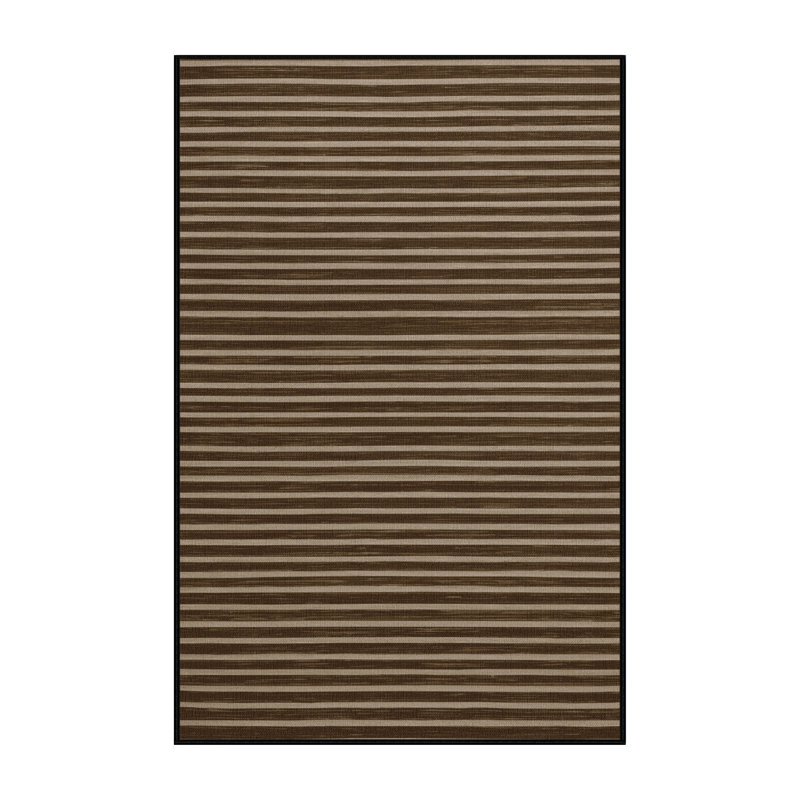 Tapis brun à rayures horizontales lavable à la machine, Tapis de couloir 2 pi x 4 pi