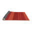 Tapis rayé orange en laine-841434797
