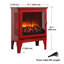 Foyer électrique autoportant de 18 pouces en rouge classique, flamme 3D visuelle, double protection, puissance thermique de 1400 W / 700 W, 5000 pi, 50000 heures de DEL, panoramique à trois côtés, base amovible, boutons simples