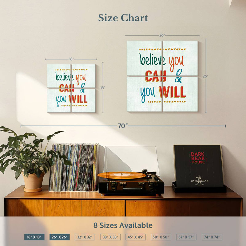 Tergel Believe You Can And You Will, H 26 po x l 26 po