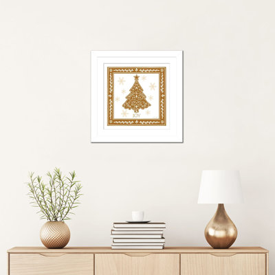 Arbre de Noël en pain d'épice - reproduction d'art murale - papier d'art encadré