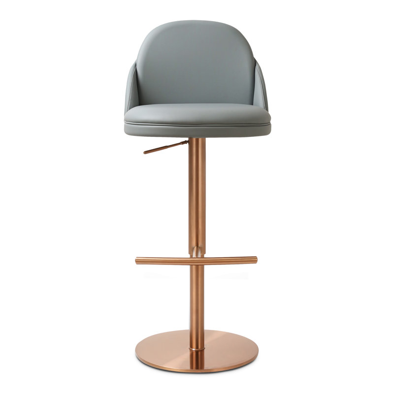 Finta 360 Degree Swivel Counter Stool, Cloud Gray/Gold