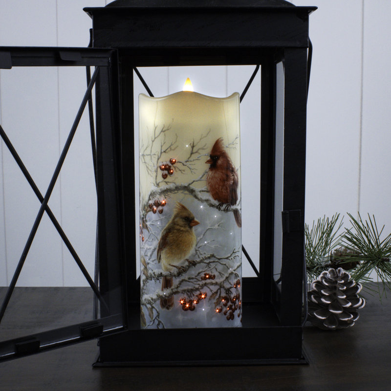 Bougie à fibre optique Winter Cardinals