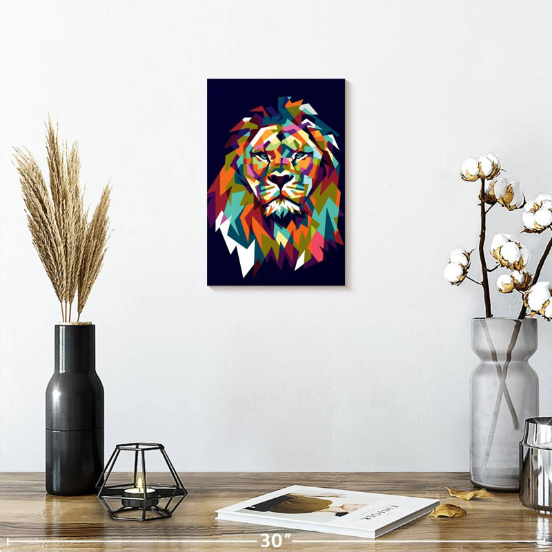 Brampt Lion Head Mosaic, 12" H x 8" W