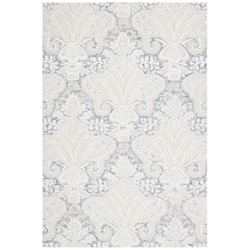 Hoadley Hand Tufted Wool And Cotton With Latex Ikat Rug, Rectangle 2' x 3'