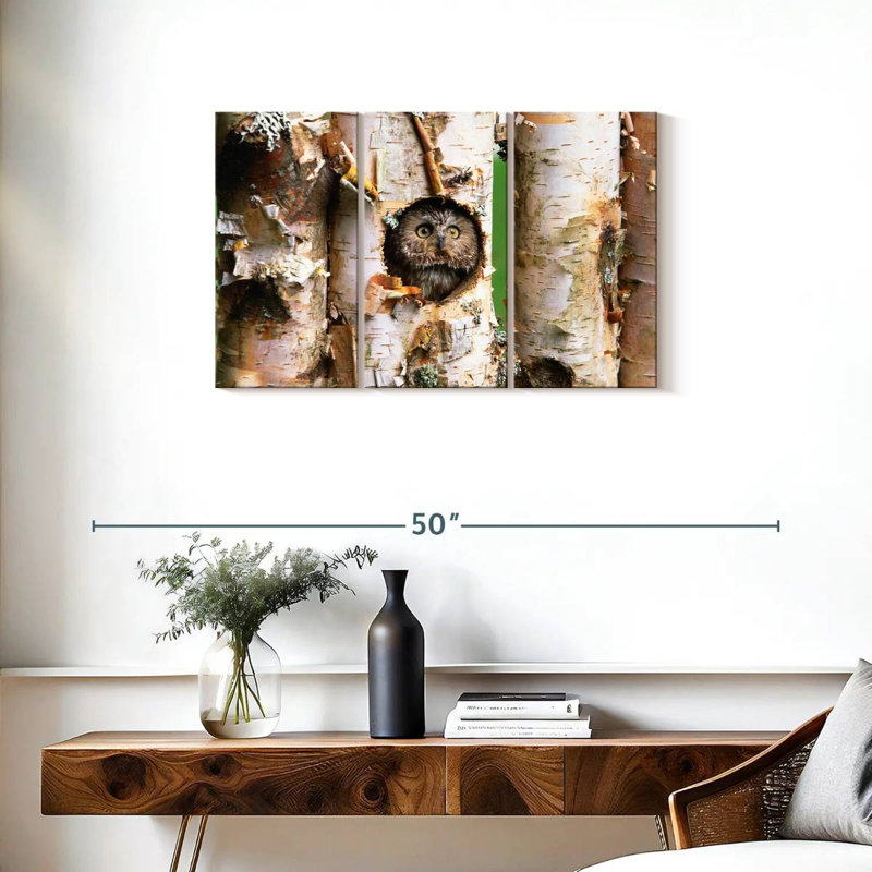 Brampt Owl In Tree Hole, 20" H x 33" W