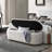 Sandro Beige Bouclé & Walnut Bench w/Storage