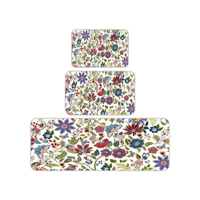 Multicolore tapis de cuisine 3 pièces Vintage