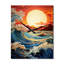 Coasterc Sunrise Reflections Papercut I - Horloges murales paysage et nature-99631128