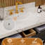 48 po X P 22 po P 35,4 po Meuble-lavabo simple H noir avec plateau en marbre blanc-676634628-676634626