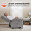 Fauteuil inclinable électrique avec massage par chaleur et vibrations, tissu-1144575447