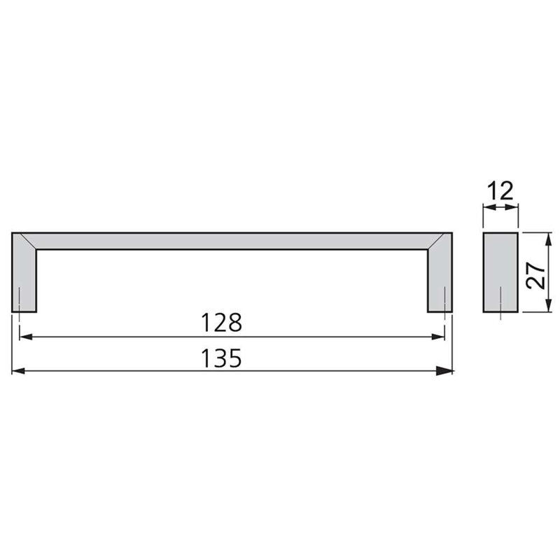 Piovarciova Zamak 12.8cm Centre Bar Handle