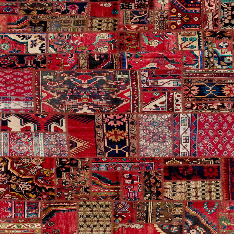Tapis abstrait moderne 1956, Carré 7 pi