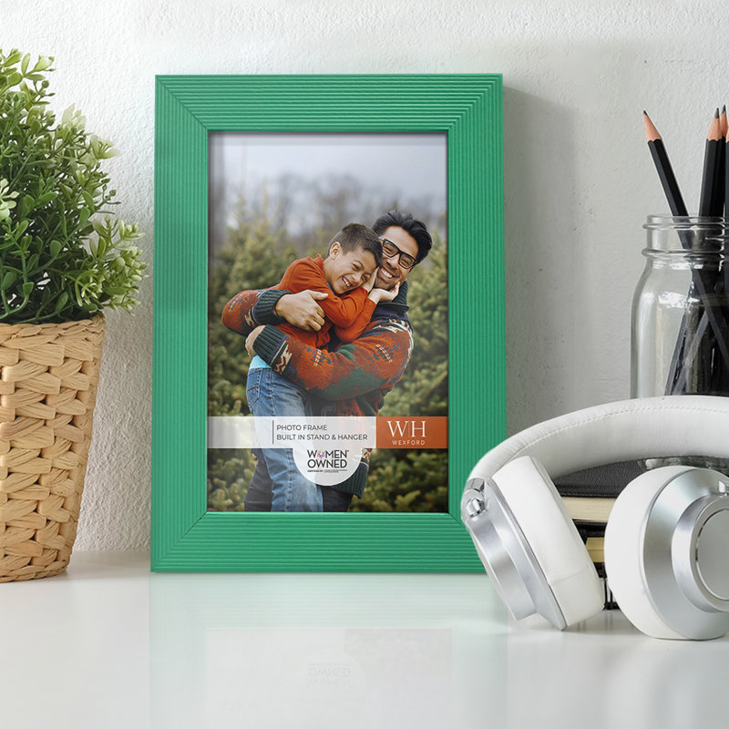 Cadre photo en bois Apolline, 6 po x 8 po, Vert émeraude