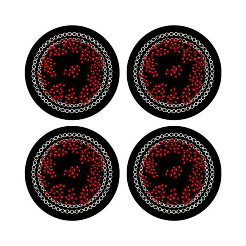 Napperon Christmas Berries, Rouge / Noir