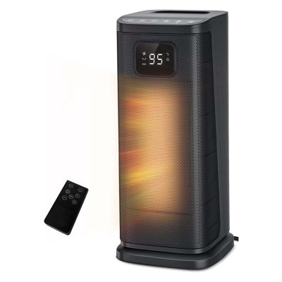 Electric 1500w Tower Heater For Indoor Use, Oscillating With Thermostat, Timer & Led Display With Remote