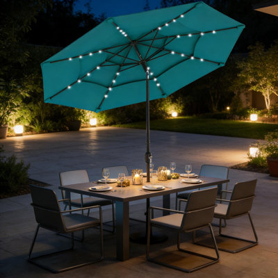 Parasol de patio, parasol de table d'extérieur à 3 niveaux, parasol de patio extérieur (seulement parasol)