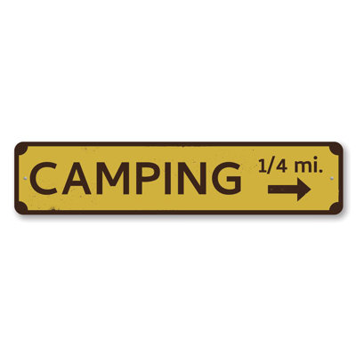Camping Mileage Custom Aluminum Sign