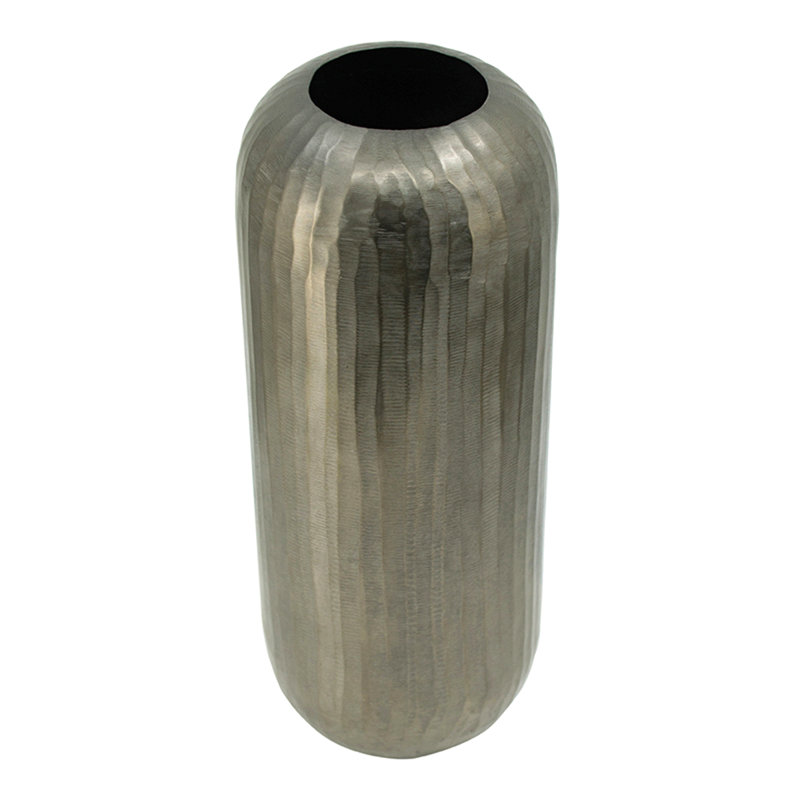 7X7X17" Aluminum Layered Chisel Oval Vase