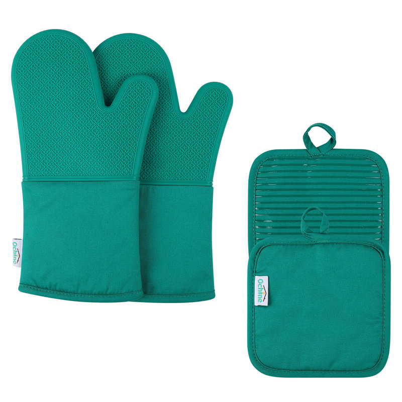 Grand Servico Potholder & Oven Mitt Set, Green