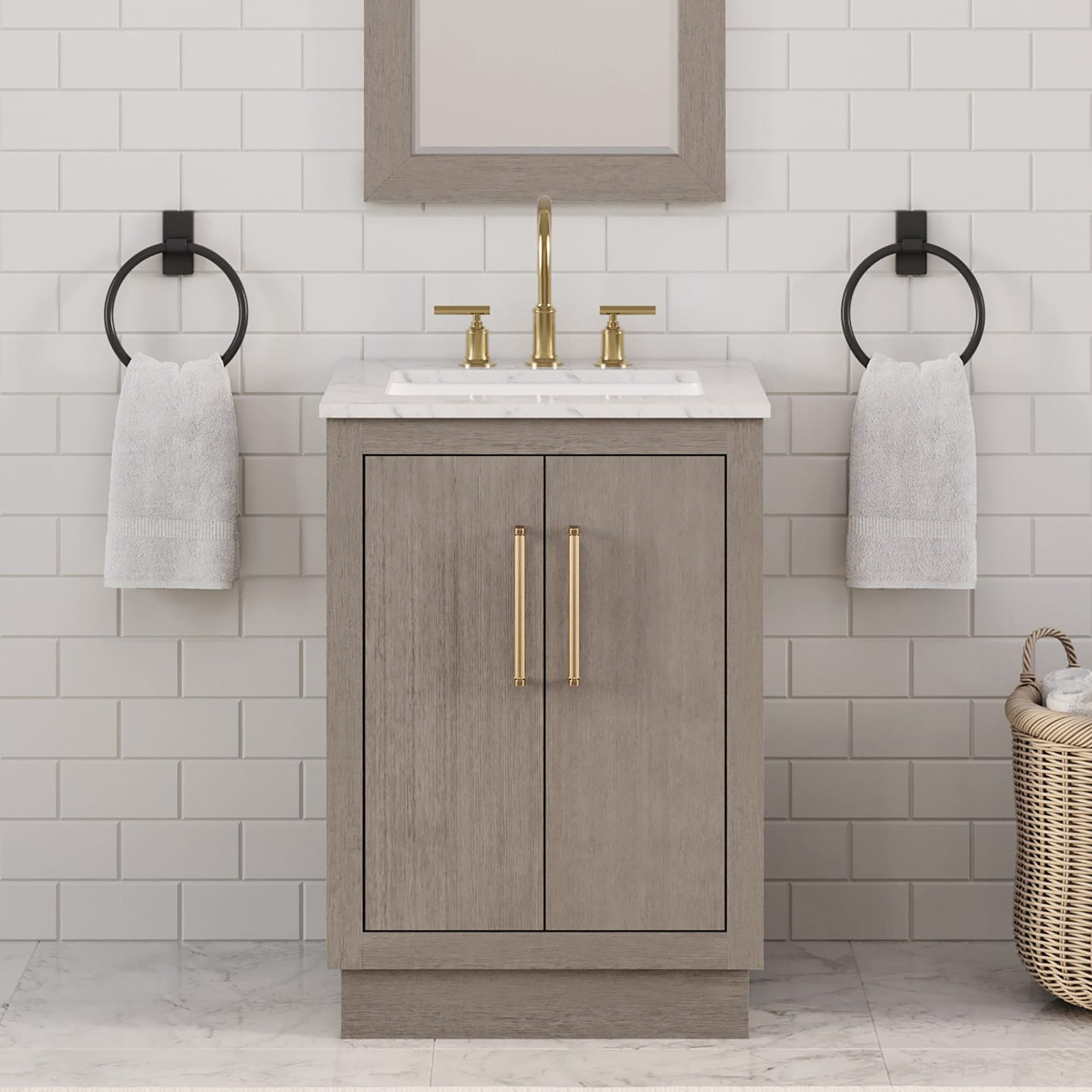 Kamila 24'' Single Bathroom Vanity, Satin Gold