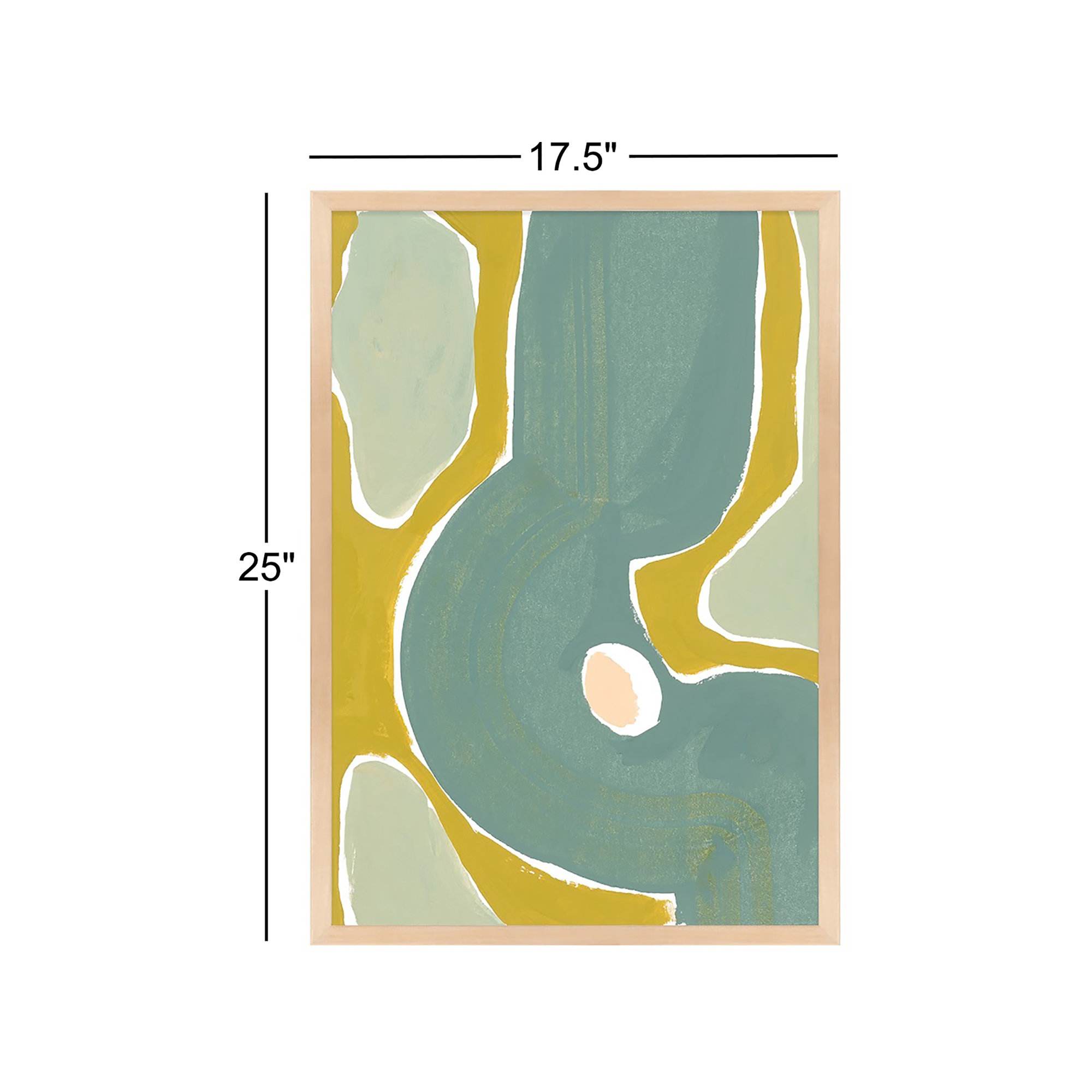 Green On Green by Andrea Stokes, 25" H x 17.5" W x 1.25" D, Light Brown