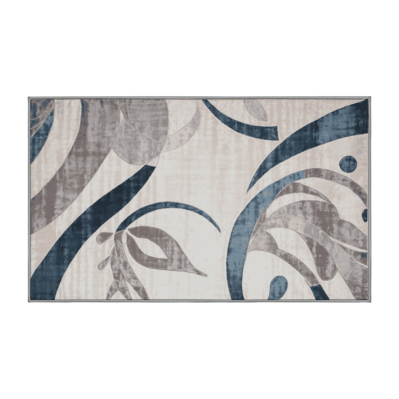 Machine Washable Gray Area Rug, Rectangle 8' x 10'