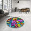 Tapis bleu / vert / jaune à motif Barger-750054625