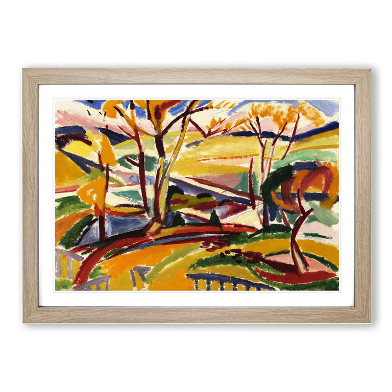 Valley Falls by Henry Lyman Sayen - Picture Frame Painting, 27cm H x 36cm W x 2cm D, Oak Framed