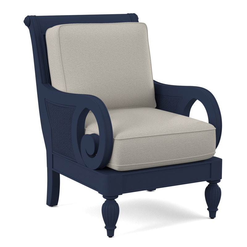 Grand View 71.12Cm Wide Armchair, Bisque Finish, White Performance Fabric; 0851-94