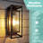Outdoor Wall Sconce Rectangular Metal Frame And Ribbed Tempered Glass Shade Waterproof