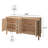 60'' Premium Rustic American Farmhouse Credenza - Symmetrical Sunburst Door Design-407920936