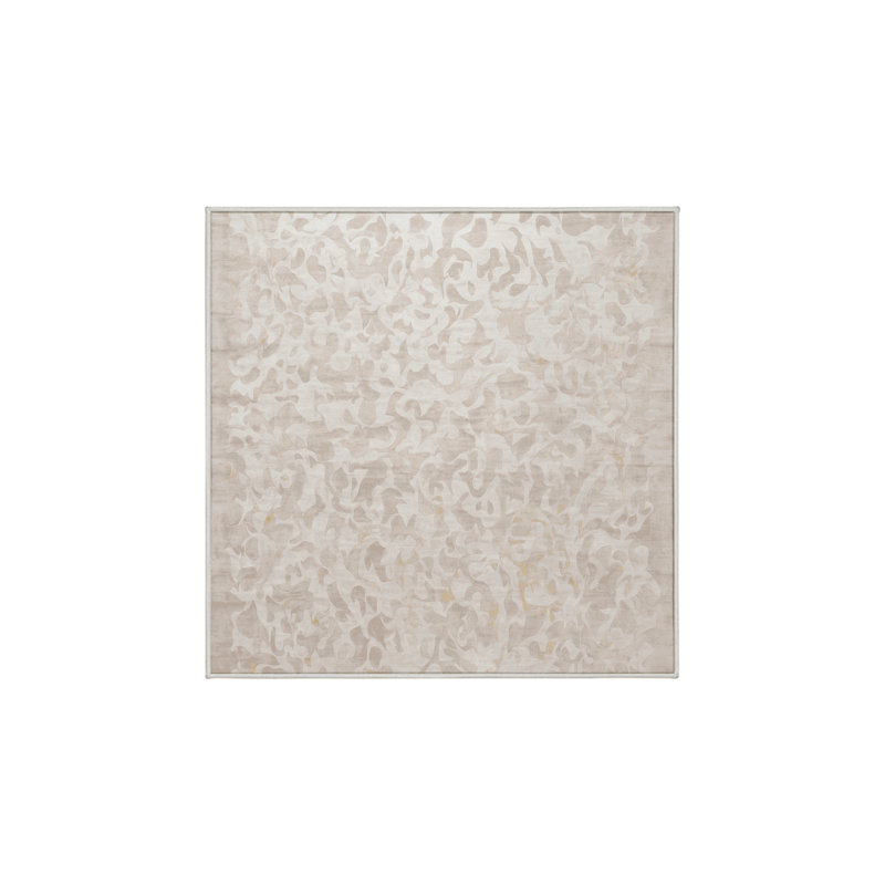Tapis beige soyeux et moelleux, Carré 4 pi