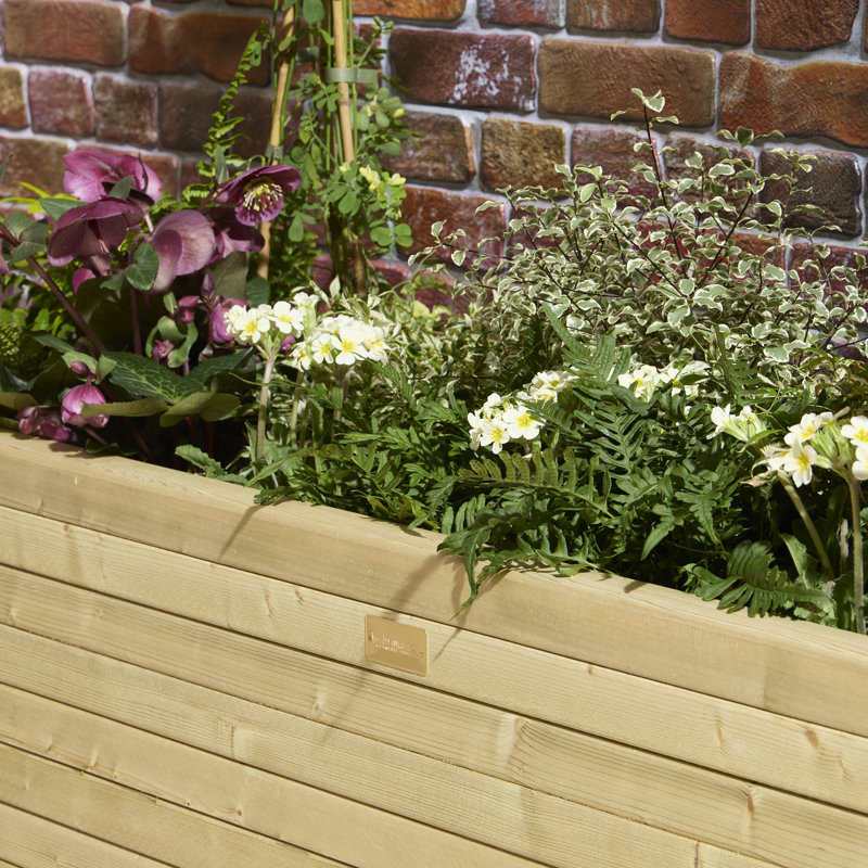 Wood Planter Box, 37 cm H x 200 cm W x 40 cm D