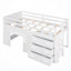 Lit mezzanine simple avec armoire et tablette-180795193