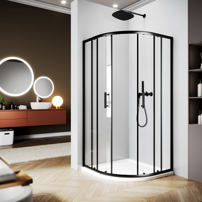 Cabine de douche ronde à double cadre coulissante 35 po x P 35 po x H 72 po