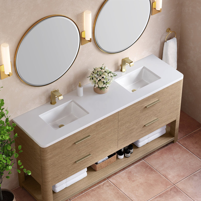 Lucian 72'' W Double Vanity, White Zeus