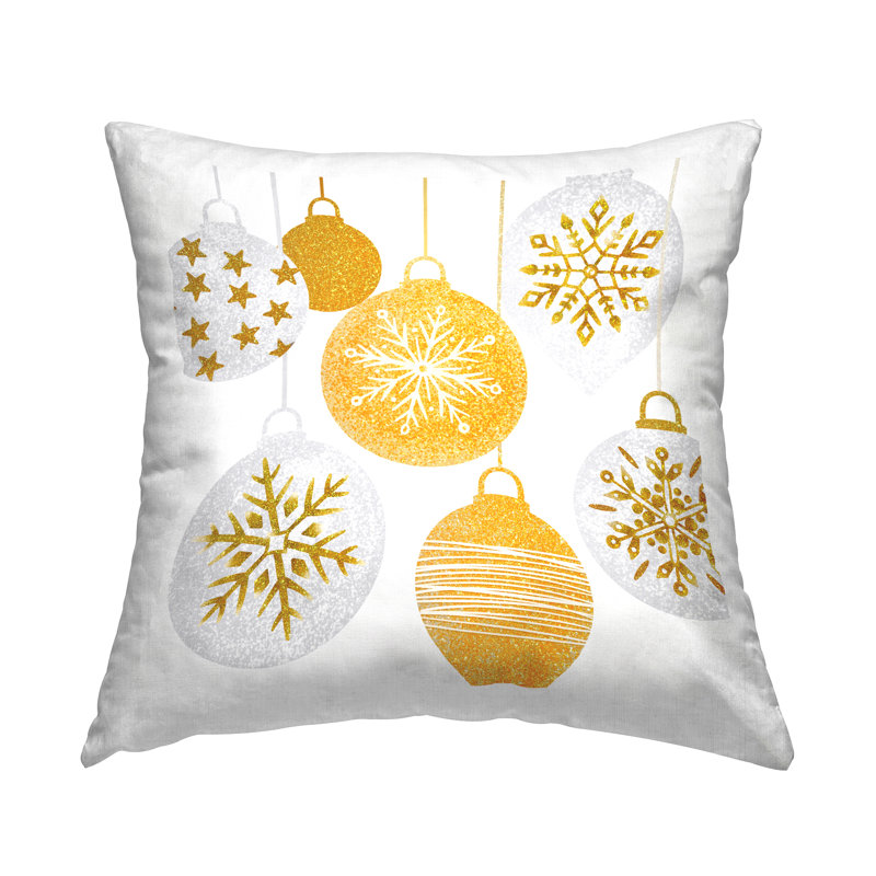 Coussin décoratif à motif de flocons de neige, Twinkling Ornaments, par Ziwei Li