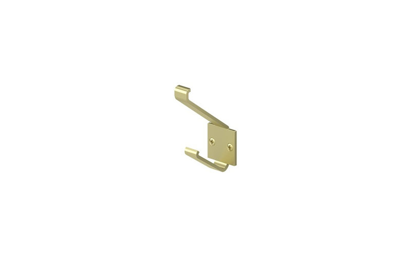 Deltana MH12U4 Modern Hook, 2-1/4" Projection in Brushed Brass, Polished Brass