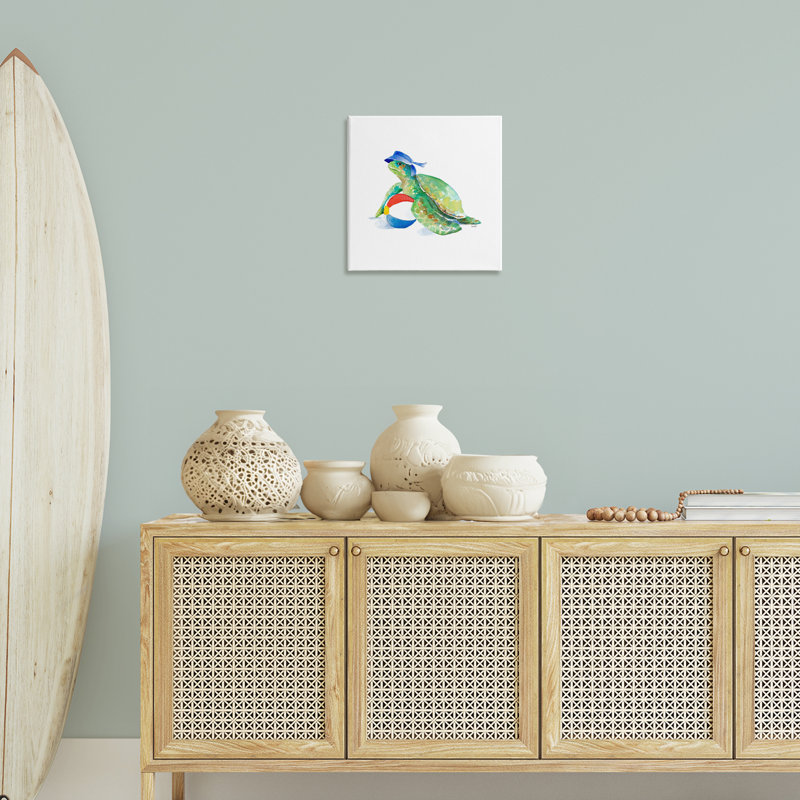 «Turtle & Beach Ball» par Lanie Loreth, H 17 po x l 17 po