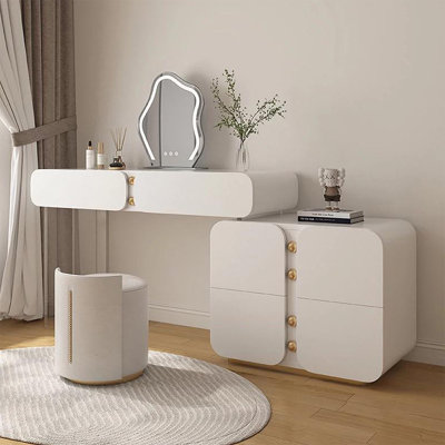 Makeup Vanity with Light mirror,6 drawers,1 chair