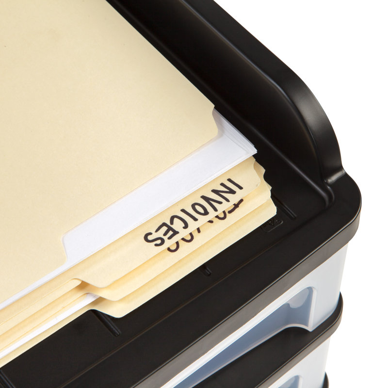 IRIS Plastic Stackable Desk Organizer, Black