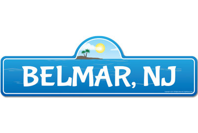Plaque de rue Belmar en plastique robuste 6 po x 18 po