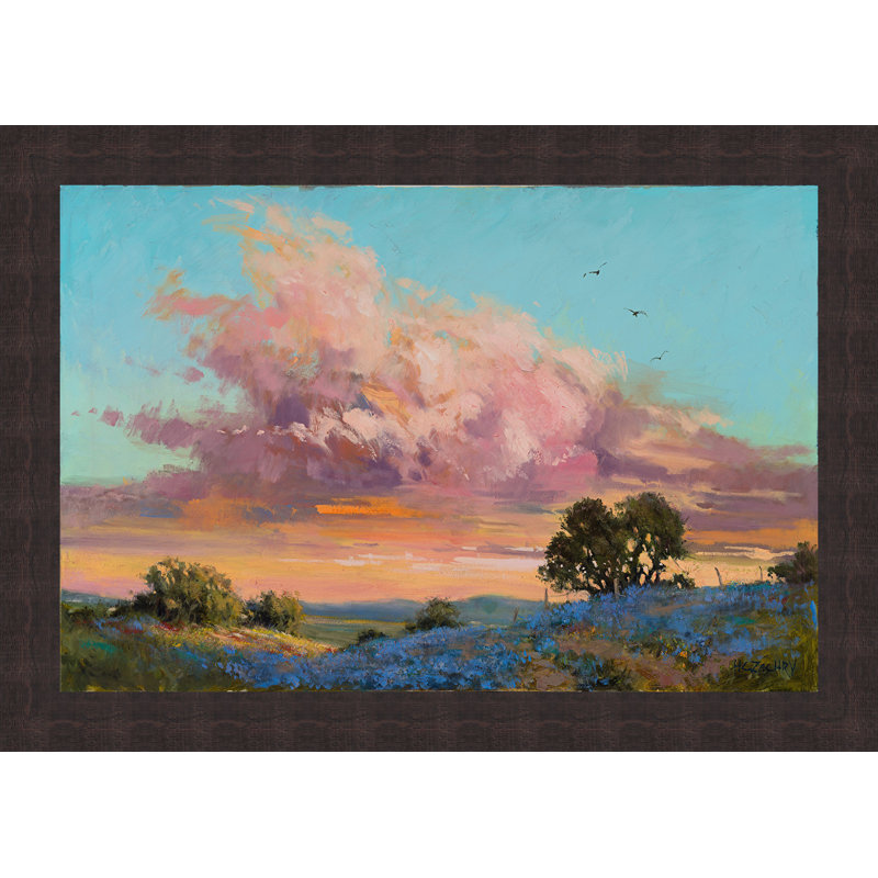 « bluebonnet country », reproduction de peinture à l’acrylique sur toile encadrée