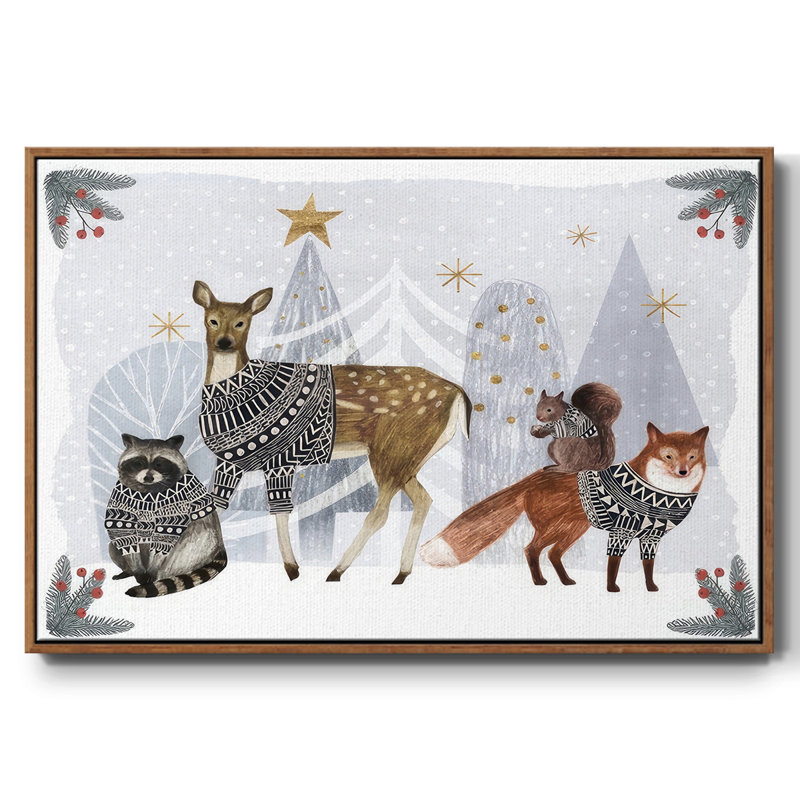 Cozy Christmas Collection A, H 27 po x l 41 po x P 1,5 po, Cadre flottant noyer