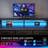 Rectangle Computer Desk with Shelves, Office Desk with Power Outlets & RGB LED Lights-2117058344-2117058358