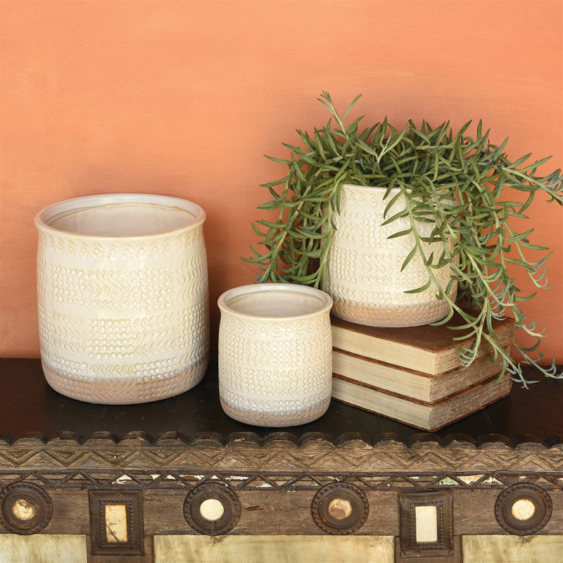 Hiller Dots and Arrows Pot Planter, 5" H x 5" W x 5" D