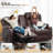 Loveseat, 2 Seater Manual Recliner With Cup Holders, USB And Type-C Port, Faux Leather Recliner Chair With Massage Function For Living Room Furniture-287185934-287185933-301005539