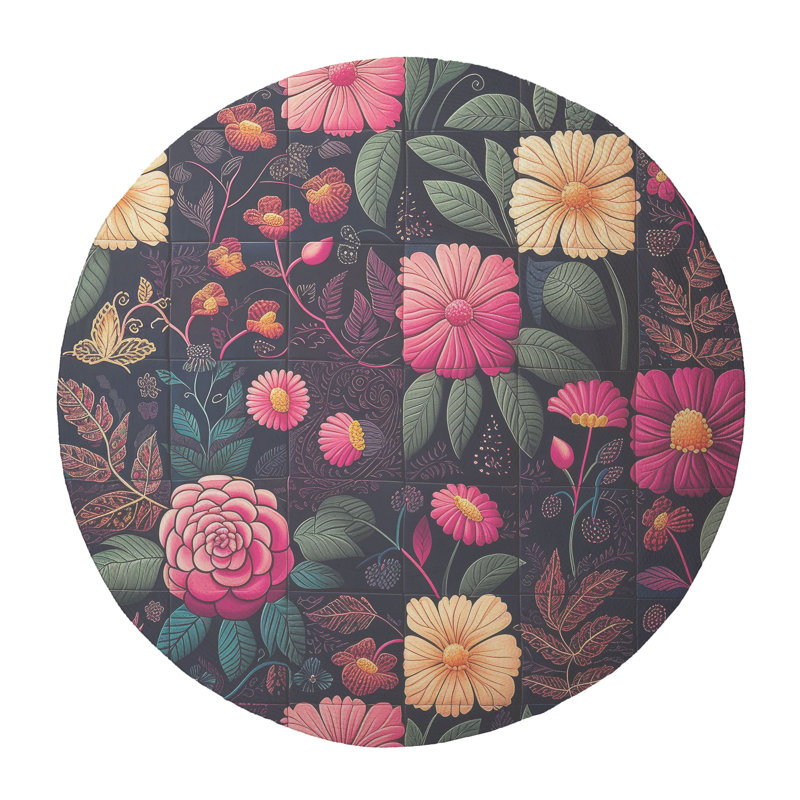 Tapis tressé Petal Harmony, Rond 5 pi