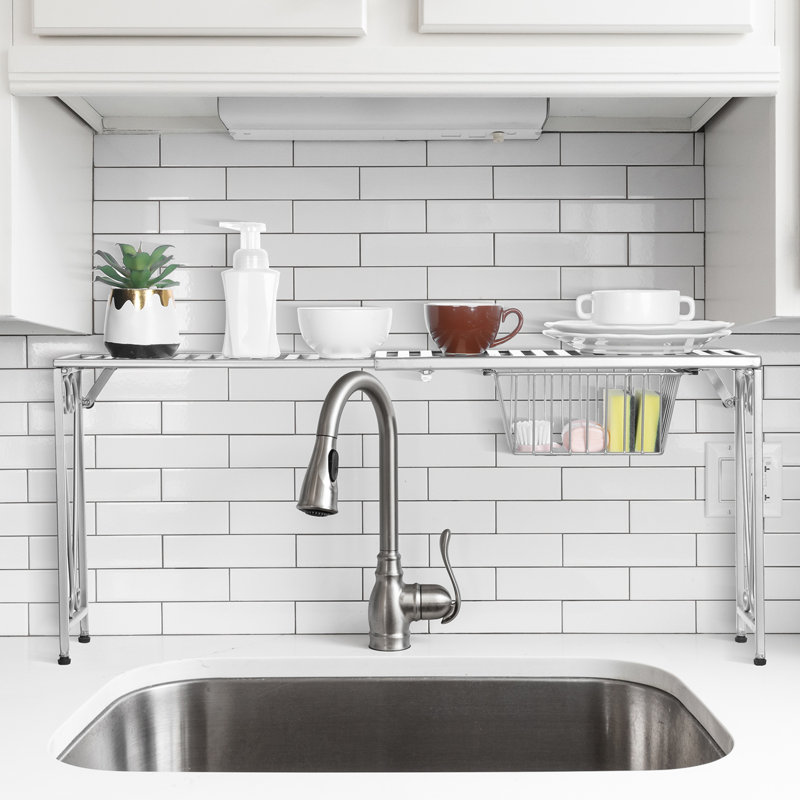 Adjustable Over the Sink Dish Rack, Silver